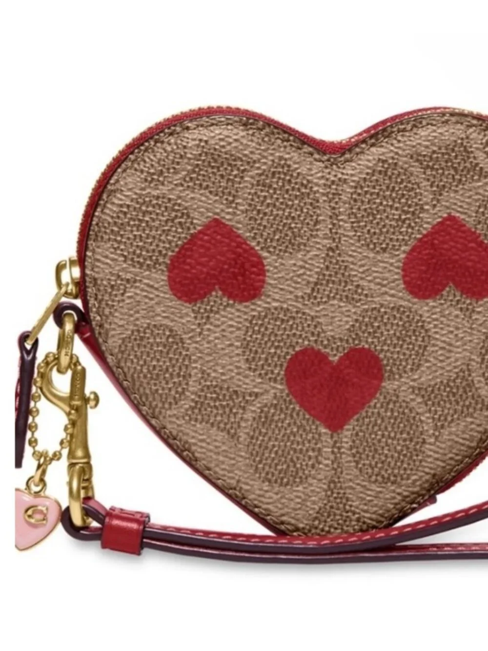 Coach Signature Heart Wristlet / Change Purse NWT